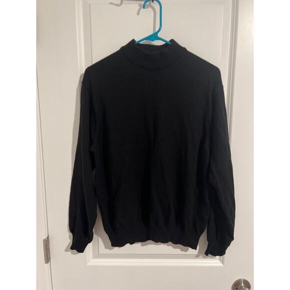 Fiesole Black Turtleneck Sweater – Size Large – 100% Pure Wool - Picture 1 of 4